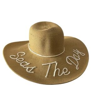 Custom “Seas The Day” Wide Brim Straw Hat – Worn Once